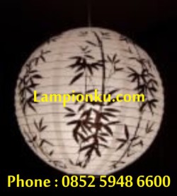 L-108 (Lampion Bulat Motif Bambu), HP: 0852 5948 6600